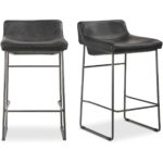 Starlet Counter Stool Onyx Black Leather (Set of 2) 13 Starlet Counter Stool Onyx Black Leather (Set of 2) PK-1106-02 PK 1106 02 81