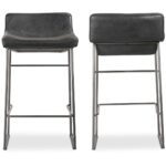 Starlet Counter Stool Onyx Black Leather (Set of 2) 14 Starlet Counter Stool Onyx Black Leather (Set of 2) PK-1106-02 PK 1106 02 82