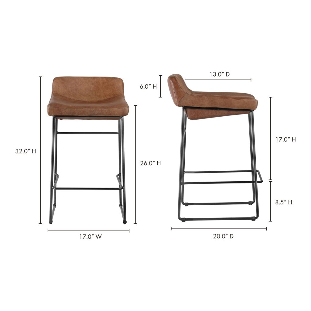 Starlet Counter Stool Open Road Brown Leather (Set of 2) - Image 11