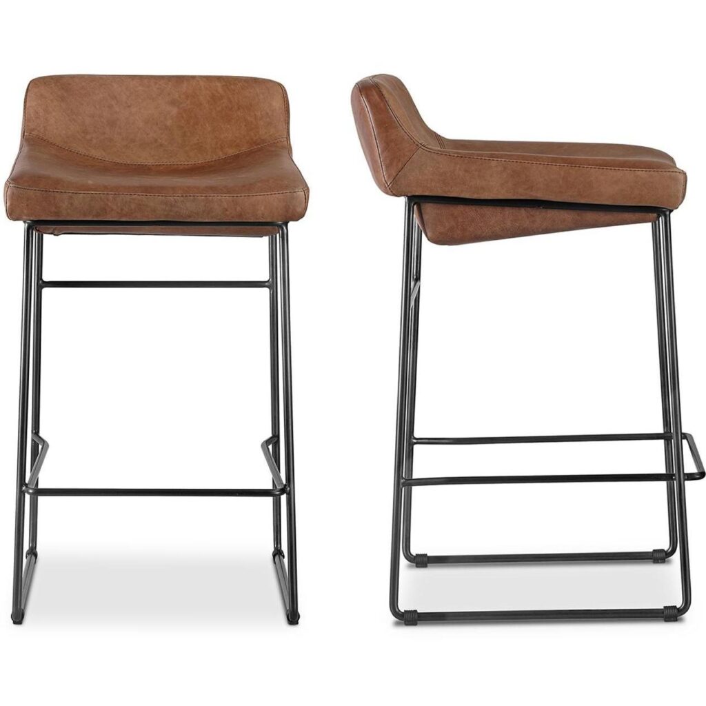 Starlet Counter Stool Open Road Brown Leather (Set of 2)