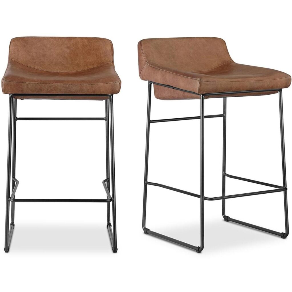 Starlet Counter Stool Open Road Brown Leather (Set of 2) - Image 2