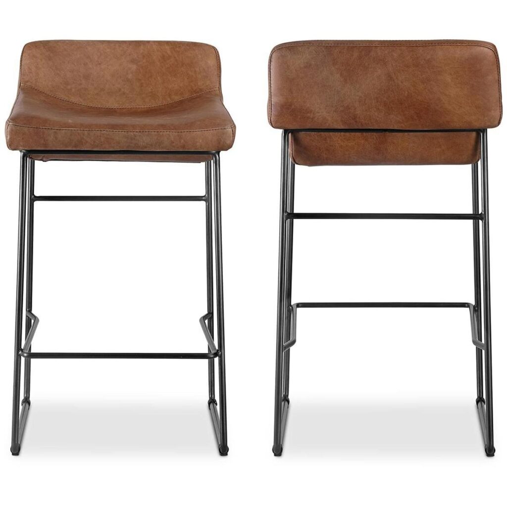 Starlet Counter Stool Open Road Brown Leather (Set of 2) - Image 3