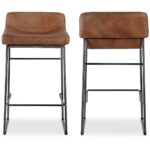 Starlet Counter Stool Open Road Brown Leather (Set of 2) 13 Starlet Counter Stool Open Road Brown Leather (Set of 2) PK-1106-14 PK 1106 14 82