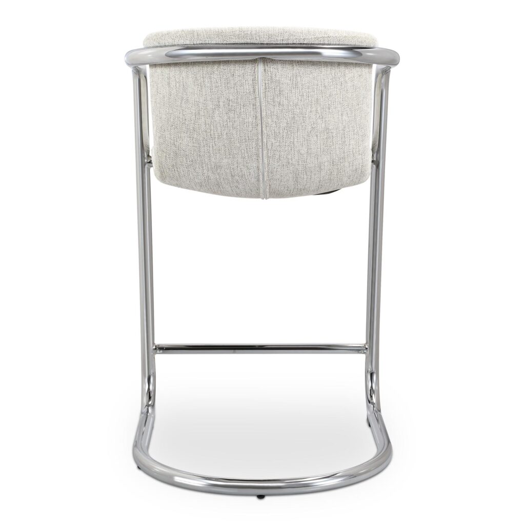 Freeman Chrome Frame Counter Stool Blended Cream-Set Of Two - Image 5