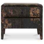 Iris Nightstand Distressed Black PP-1022-02 PP 1022 02 Iris front open shadsilo