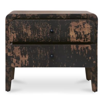 Iris Nightstand Distressed Black PP-1022-02 PP 1022 02 Iris front open shadsilo