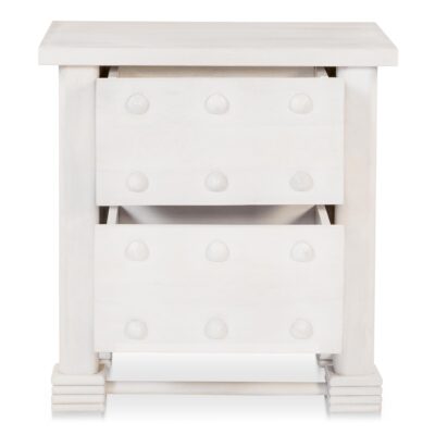 Clement Nightstand Whitewashed PZ-1008-18 PZ 1008 18 Clement front open shadsilo