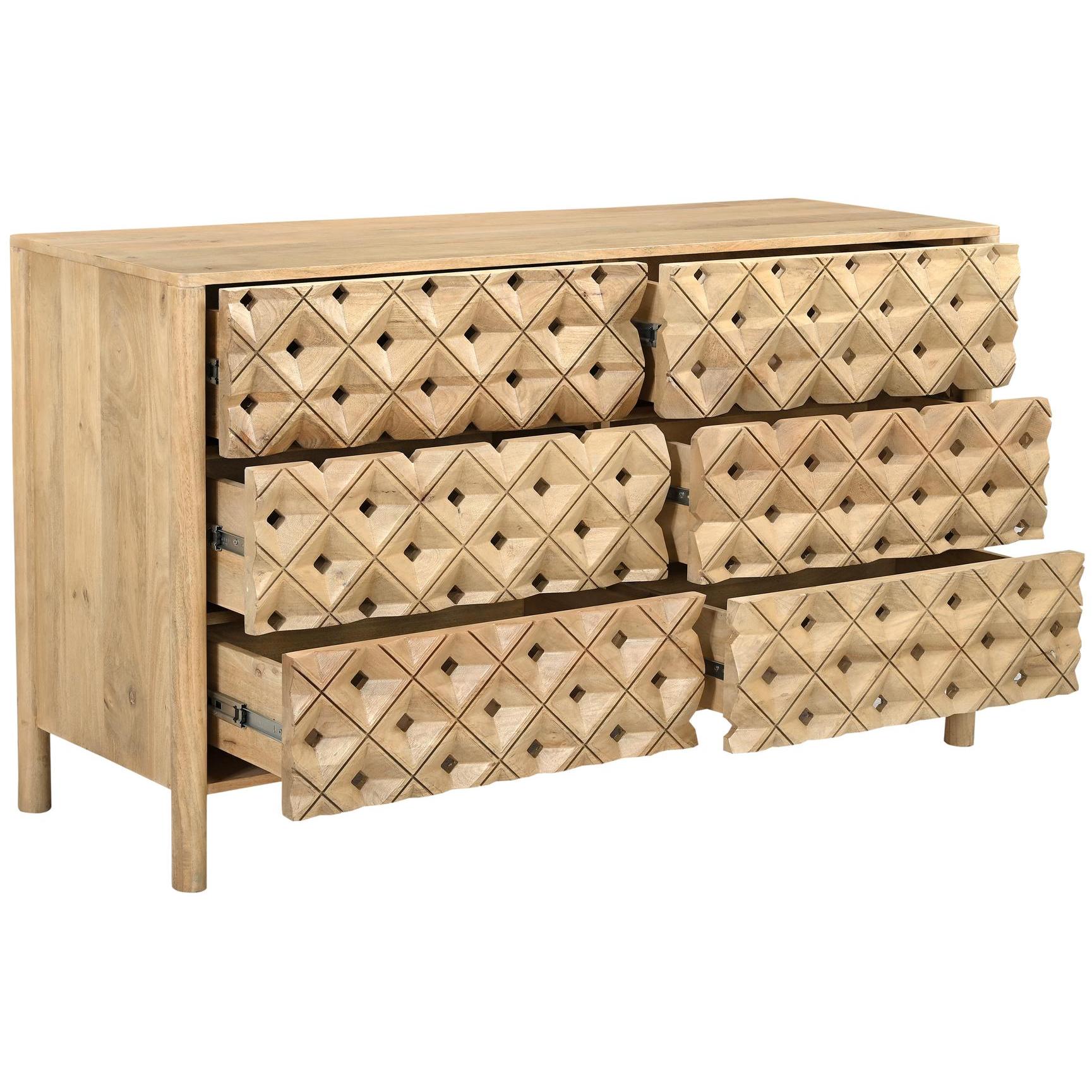 Fulton 6 Drawer Dresser Natural 2 Fulton 6 Drawer Dresser Natural - Image 2