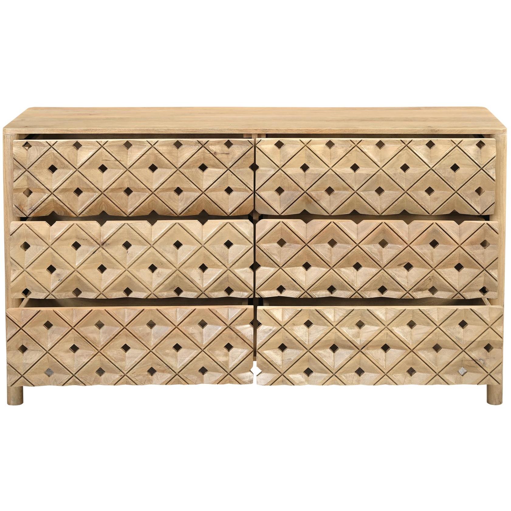 Fulton 6 Drawer Dresser Natural 4 Fulton 6 Drawer Dresser Natural - Image 4