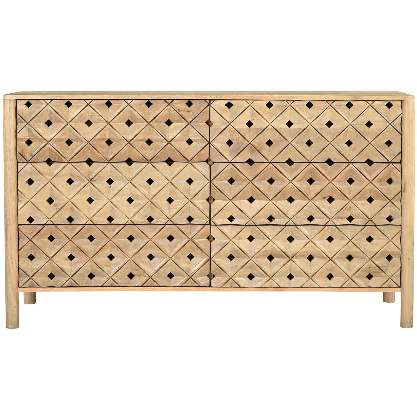 Fulton 6 Drawer Dresser Natural 1 Fulton 6 Drawer Dresser Natural