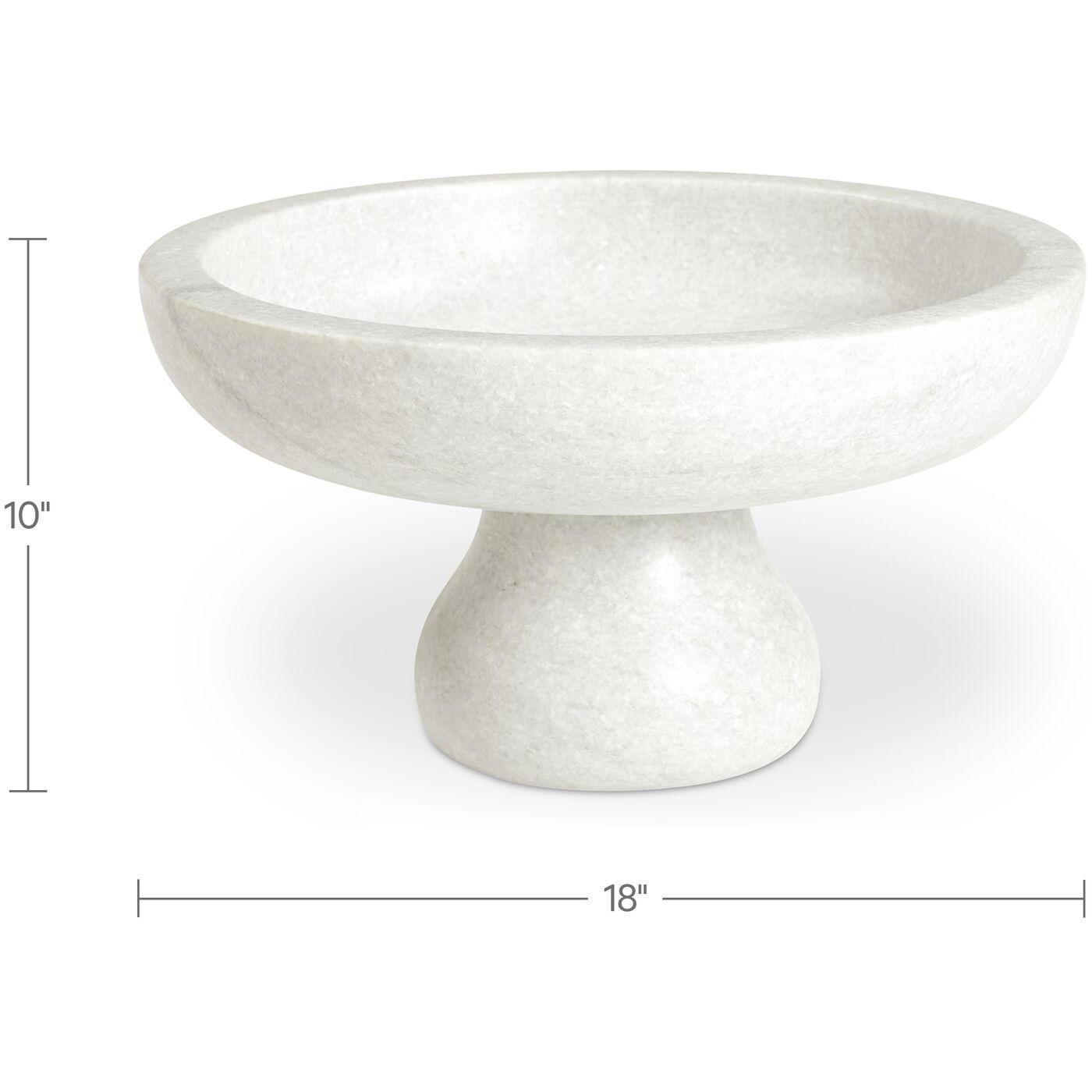 Palermo Pedestal Bowl White Marble 3 Palermo Pedestal Bowl White Marble - Image 3