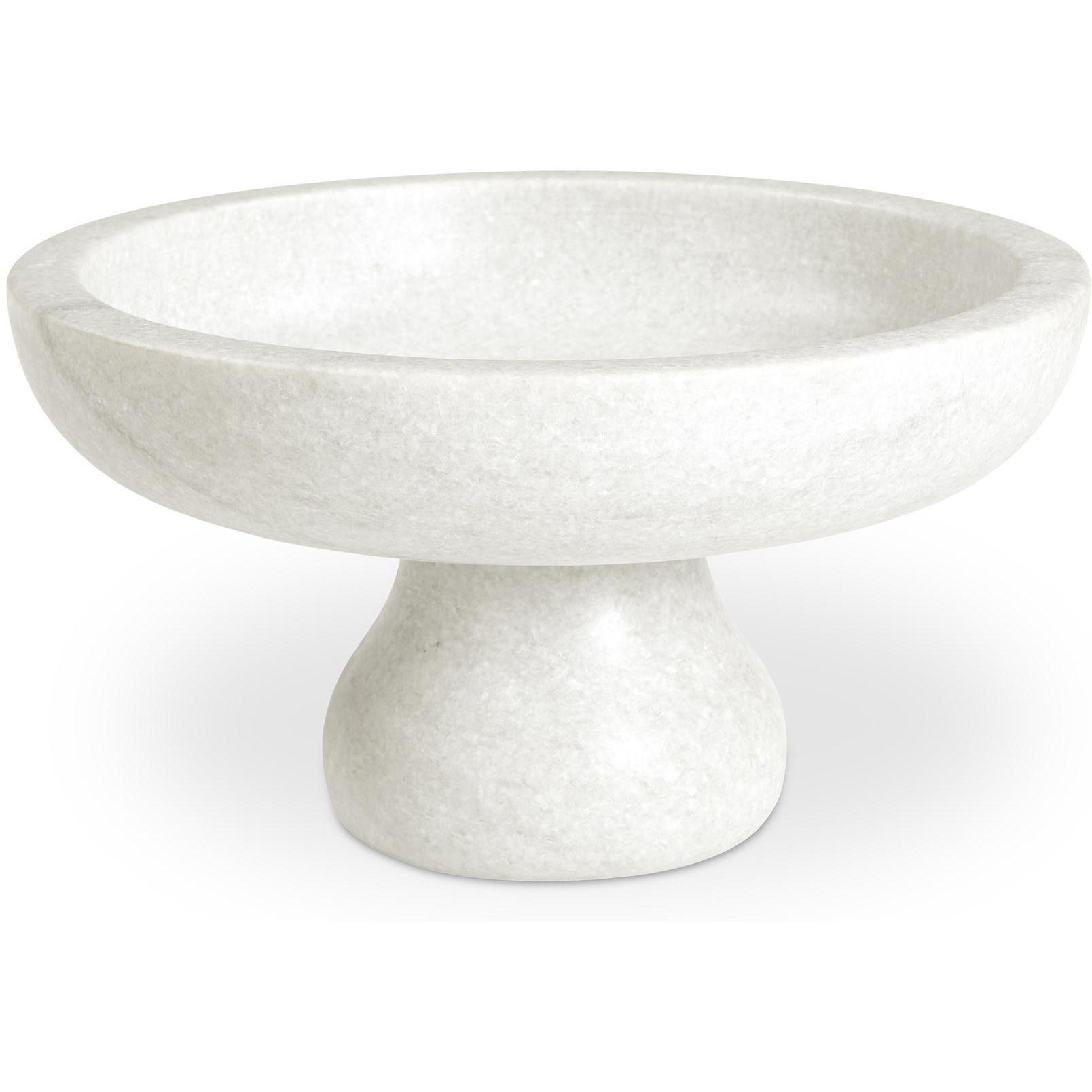 Palermo Pedestal Bowl White Marble 1 Palermo Pedestal Bowl White Marble