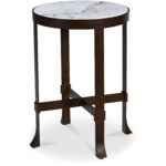 Holli Side Table White Marble QJ-1026-18 QJ 1026 18 Holli diagR shadsilo