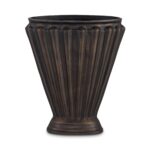 Jade Vase Antique Brass Cast Aluminum 8 Jade Vase Antique Brass Cast Aluminum QK-1036-51 QK 1036 51 Jade back shadsilo