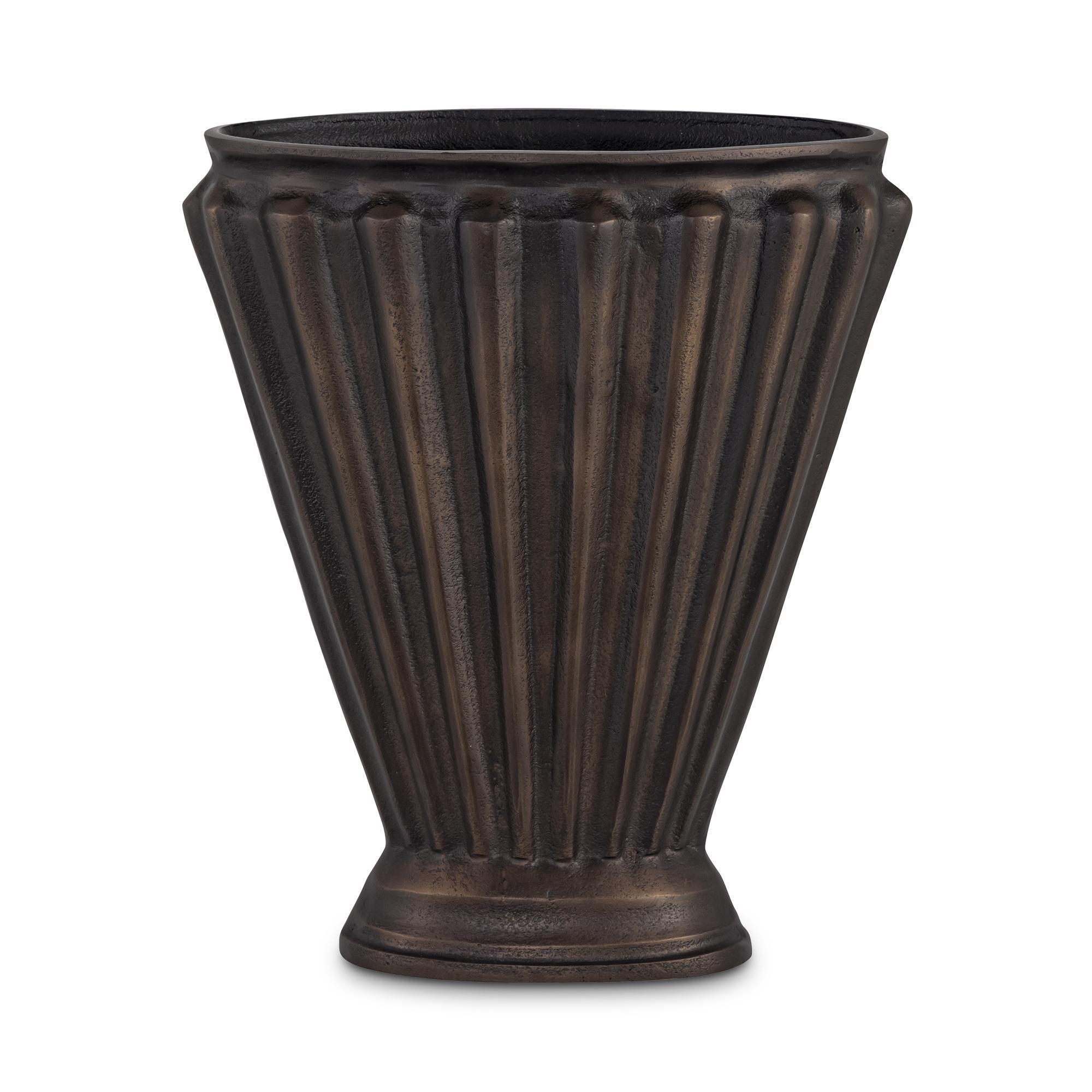 Jade Vase Antique Brass Cast Aluminum 3 Jade Vase Antique Brass Cast Aluminum - Image 3