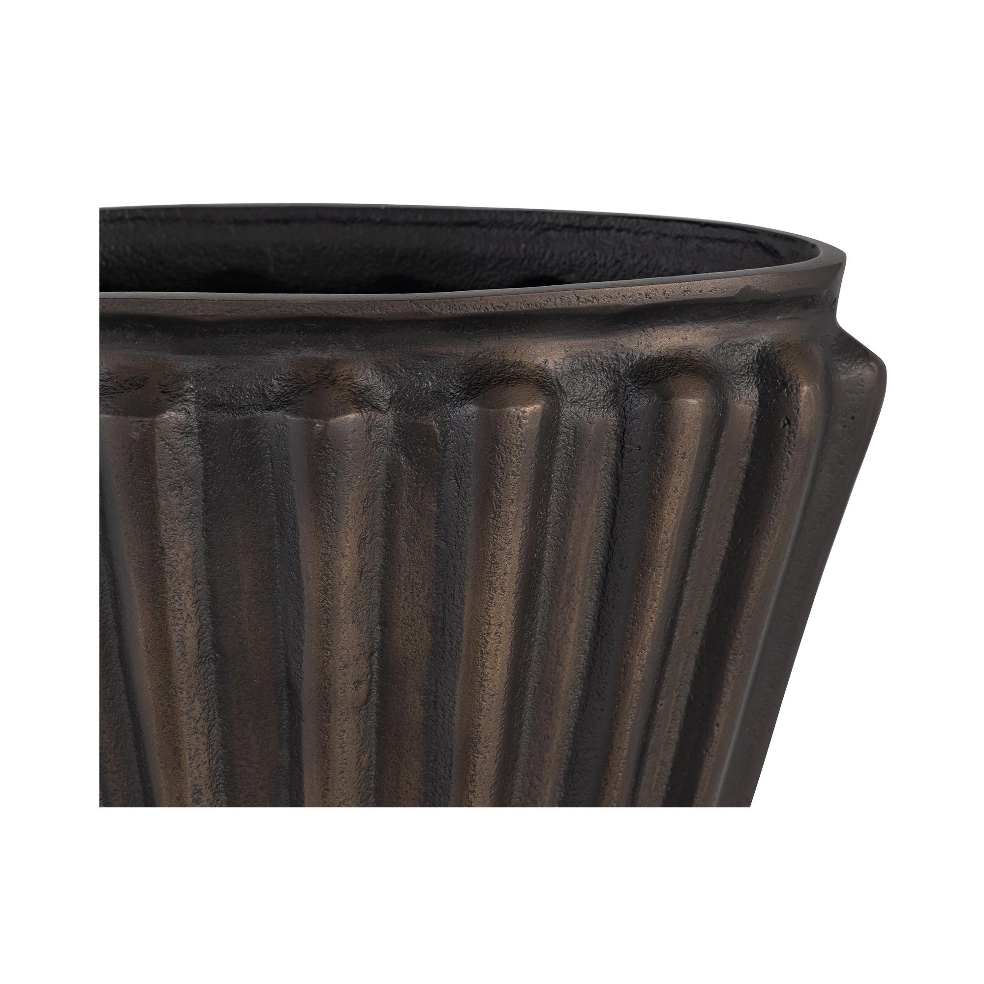 Jade Vase Antique Brass Cast Aluminum 4 Jade Vase Antique Brass Cast Aluminum - Image 4