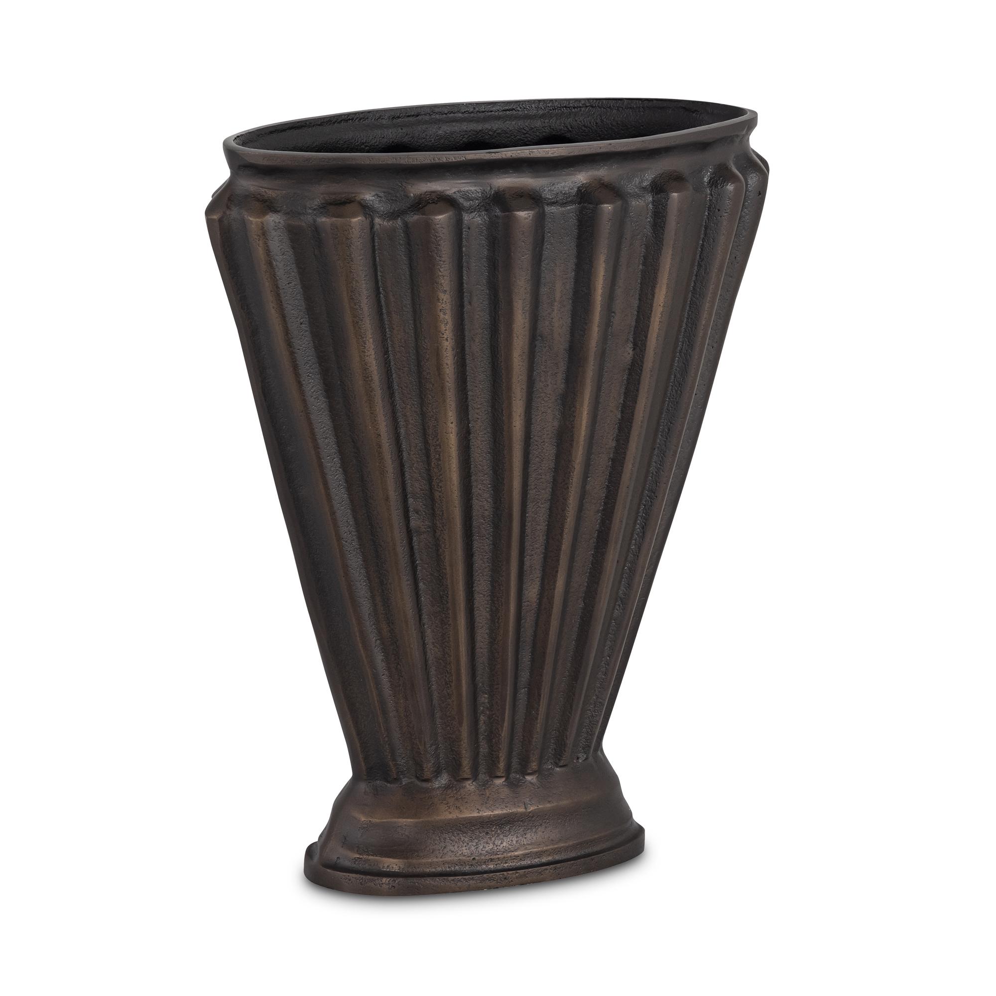 Jade Vase Antique Brass Cast Aluminum 2 Jade Vase Antique Brass Cast Aluminum - Image 2