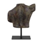 Victor Cast Aluminum Sculpture Dark Green Patina QK-1039-01 QK 1039 01 Victor back shadsilo