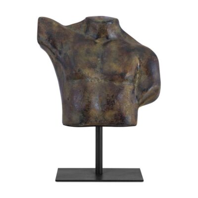 Victor Cast Aluminum Sculpture Dark Green Patina