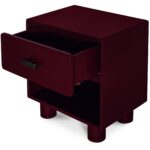 Jolene Nightstand Deep Red QO-1013-06 QO 1013 06 Jolene diagL open shadsilo