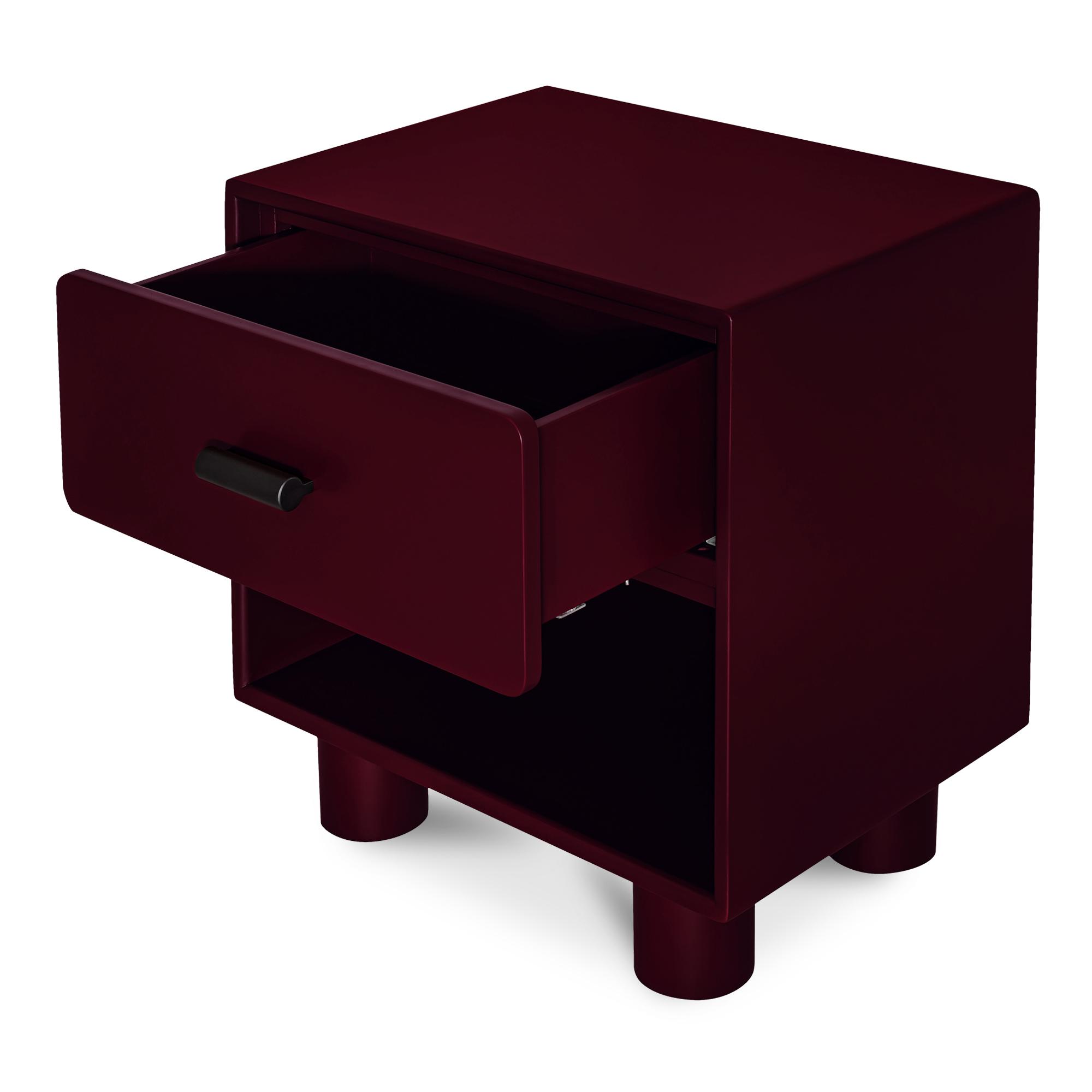 Jolene Nightstand Deep Red 2 Jolene Nightstand Deep Red - Image 2