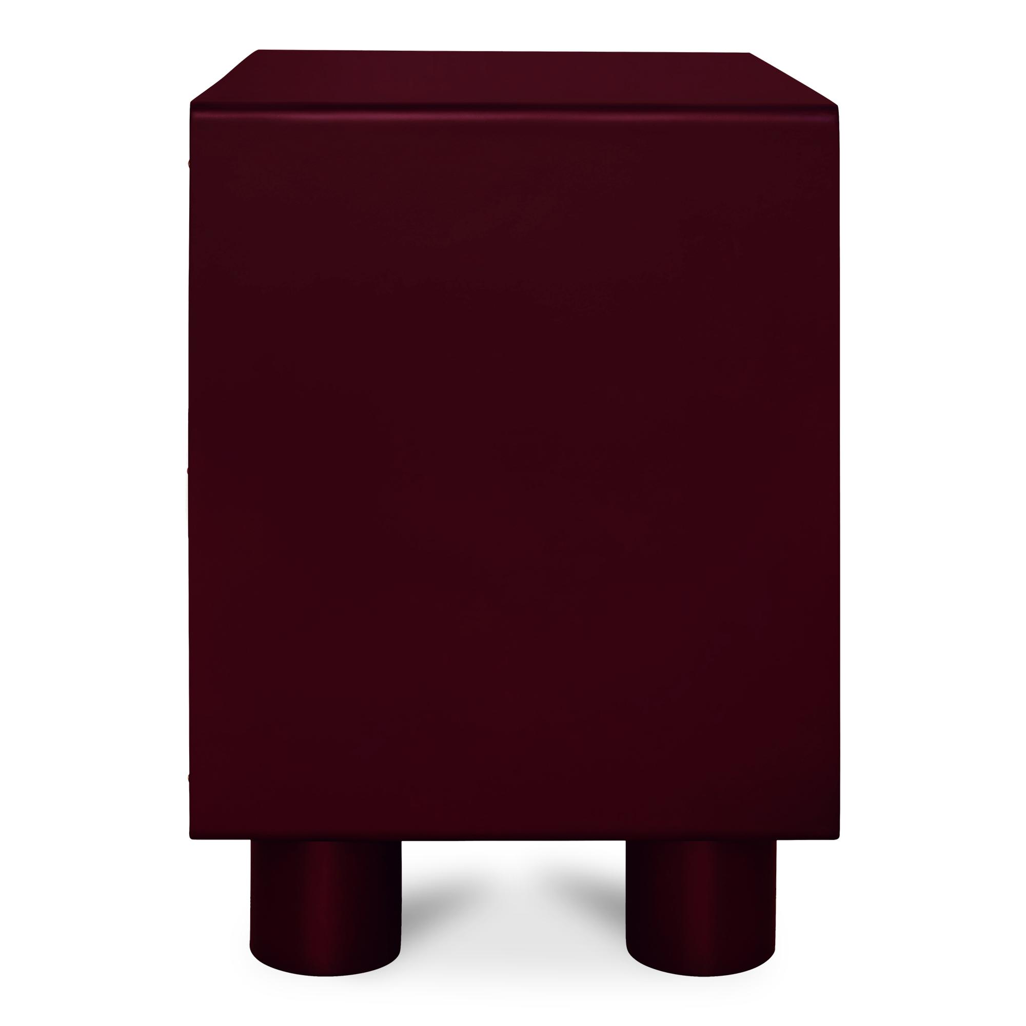 Jolene Nightstand Deep Red 3 Jolene Nightstand Deep Red - Image 3