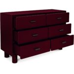 Jolene 6 Drawer Dresser Deep Red QO-1014-06 QO 1014 06 Jolene diagR open shadsilo
