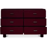 Jolene 6 Drawer Dresser Deep Red QO-1014-06 QO 1014 06 Jolene front open shadsilo