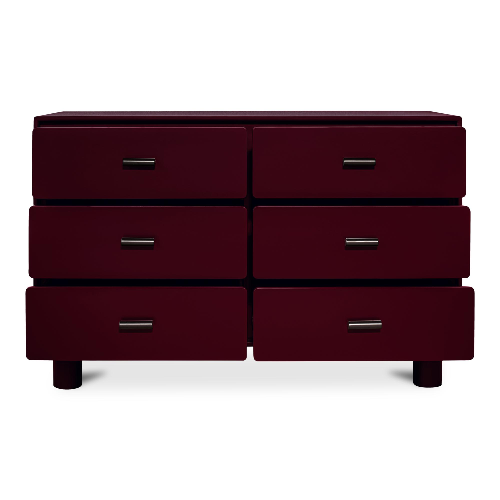 Jolene 6 Drawer Dresser Deep Red 4 Jolene 6 Drawer Dresser Deep Red - Image 4