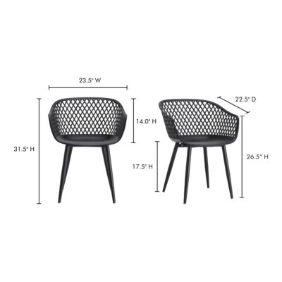 Piazza Outdoor Chair Black (Set of 2) QX-1001-02 QX 1001 02 70