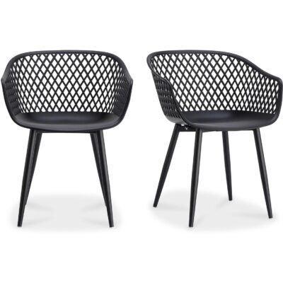 Piazza Outdoor Chair Black (Set of 2) QX-1001-02 QX 1001 02 81