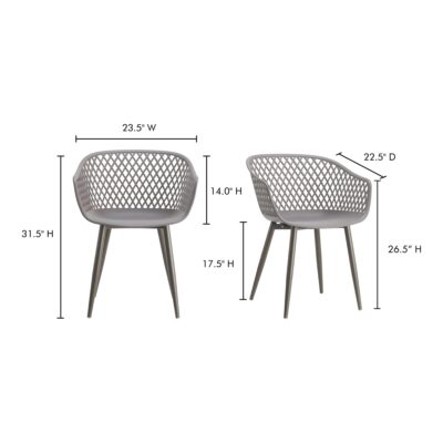 Piazza Outdoor Chair Grey (Set of 2) QX-1001-15 QX 1001 15 70