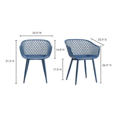 Piazza Outdoor Chair Blue (Set of 2) QX-1001-26 QX 1001 26 70