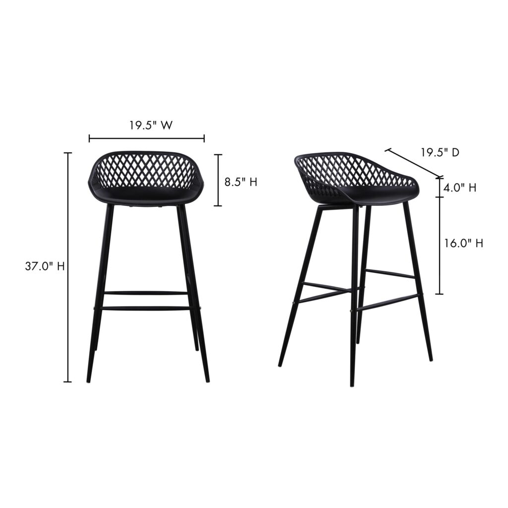 Piazza Outdoor Barstool Black (Set of 2) - Image 10