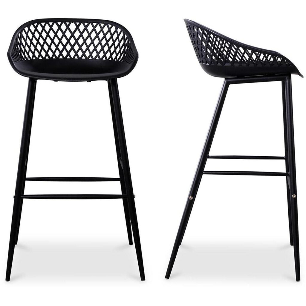 Piazza Outdoor Barstool Black (Set of 2)