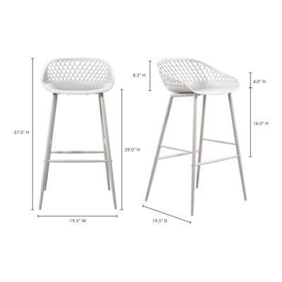 Piazza Outdoor Barstool White (Set of 2) QX-1004-18 QX 1004 18 70