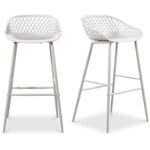 Piazza Outdoor Barstool White (Set of 2) 11 Piazza Outdoor Barstool White (Set of 2) QX-1004-18 QX 1004 18 81