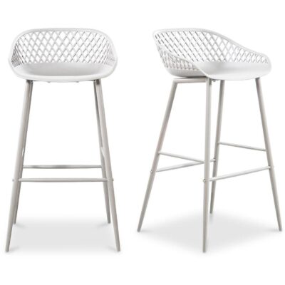 Piazza Outdoor Barstool White (Set of 2) QX-1004-18 QX 1004 18 81