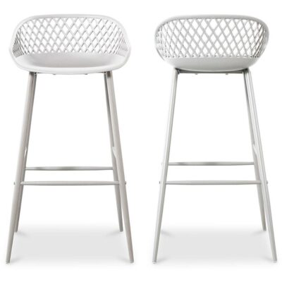 Piazza Outdoor Barstool White (Set of 2) QX-1004-18 QX 1004 18 82