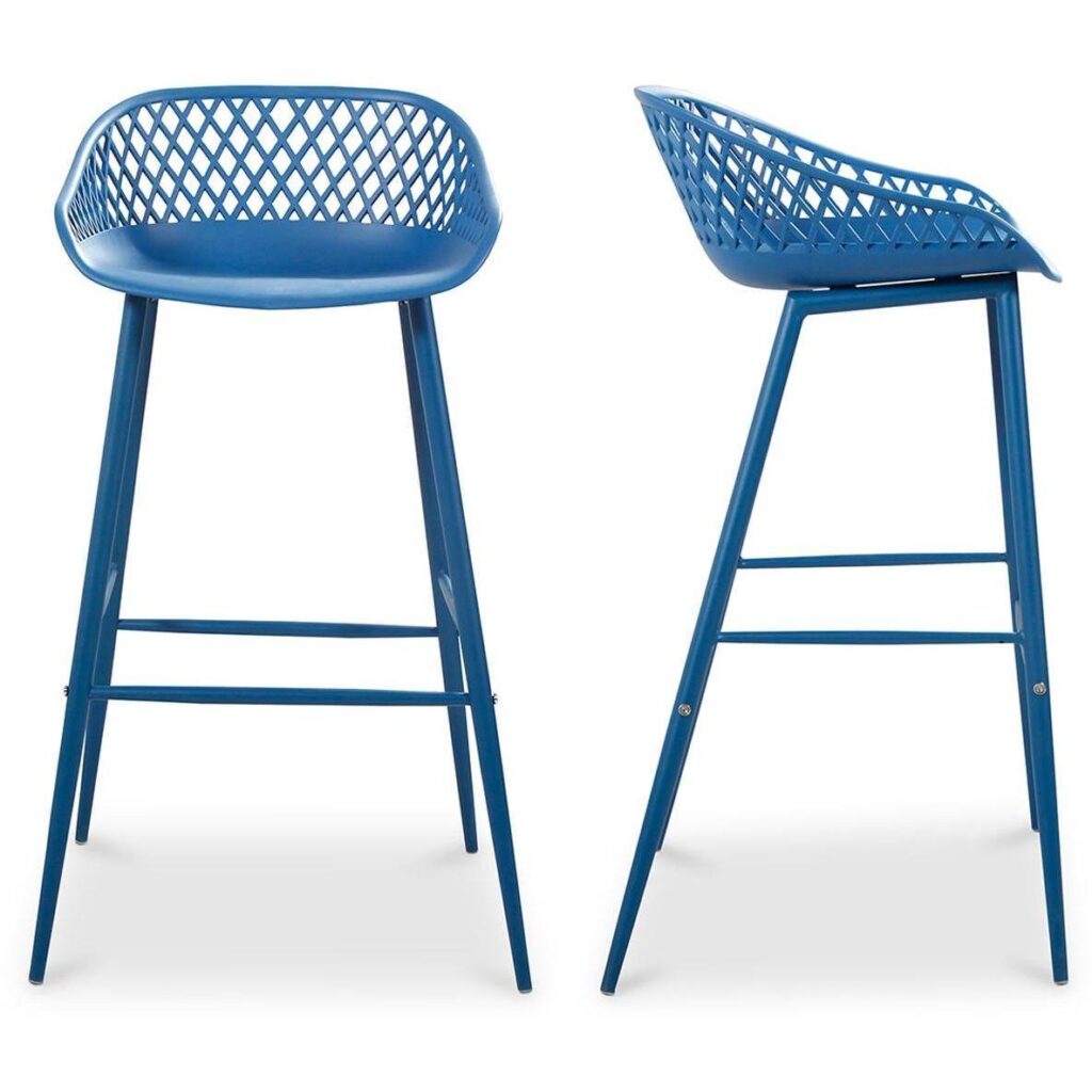 Piazza Outdoor Barstool Blue (Set of 2)