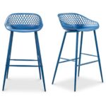 Piazza Outdoor Barstool Blue (Set of 2) 11 Piazza Outdoor Barstool Blue (Set of 2) QX-1004-26 QX 1004 26 81