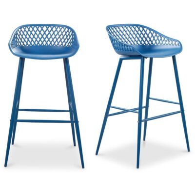 Piazza Outdoor Barstool Blue (Set of 2) QX-1004-26 QX 1004 26 81