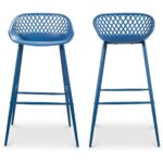 Piazza Outdoor Barstool Blue (Set of 2) 12 Piazza Outdoor Barstool Blue (Set of 2) QX-1004-26 QX 1004 26 82