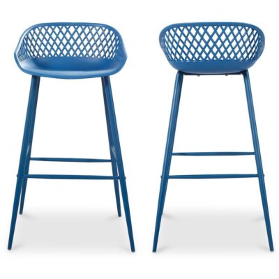 Piazza Outdoor Barstool Blue (Set of 2) QX-1004-26 QX 1004 26 82