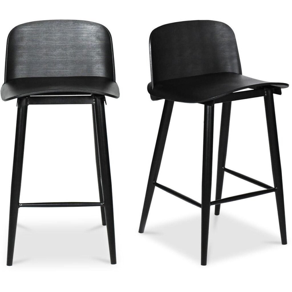 Looey Counter Stool Black (Set of 2)