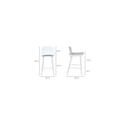 Looey Counter Stool White (Set of 2) QX-1008-18 QX 1008 18 70