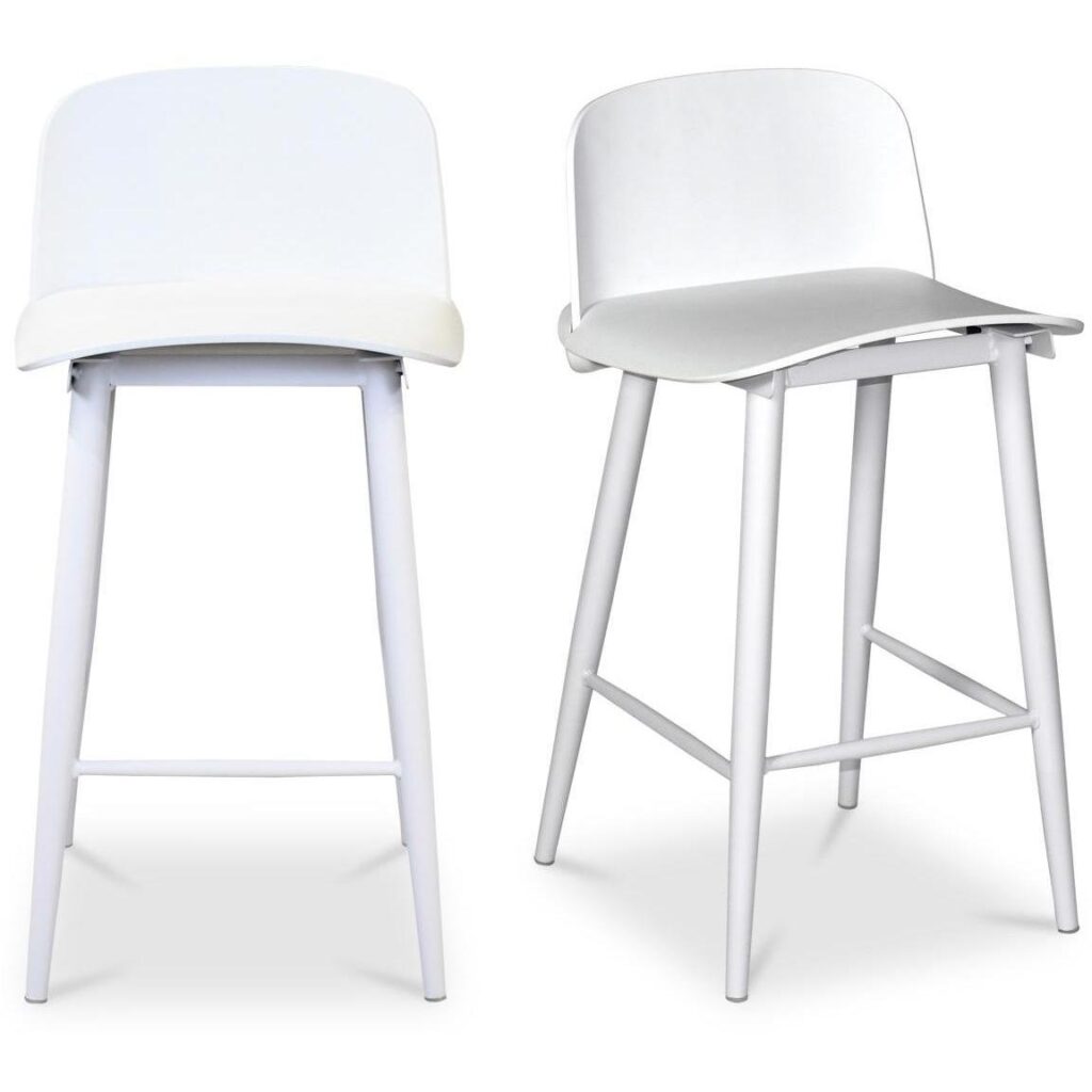 Looey Counter Stool White (Set of 2)