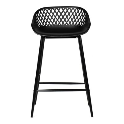 Piazza Outdoor Counter Stool Black (Set of 2) QX-1009-02 QX 1009 02