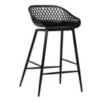 Piazza Outdoor Counter Stool Black (Set of 2) 11 Piazza Outdoor Counter Stool Black (Set of 2) QX-1009-02 QX 1009 02 01