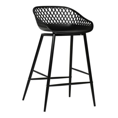 Piazza Outdoor Counter Stool Black (Set of 2) QX-1009-02 QX 1009 02 01